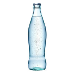 Glass Bottle of Sparkling Water on Transparent Background