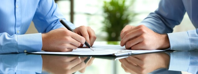 Businessmen Signing Contract, Important Deal, Agreement, Partnership, Collaboration, Office