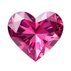 Heart-Shaped Diamond on Transparent Background