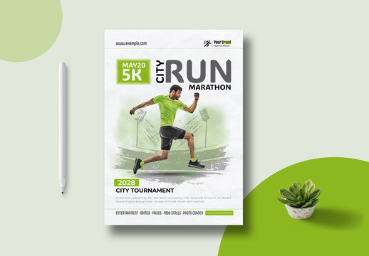 Marathon Flyer Template Layout