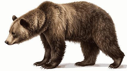 Obraz premium Wilderness wash grizzly bear isolated watercolor vector illustration svg