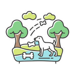 dog park icon, dog park vector illustration-simple illustration of dog park, perfect for dog park logos and icons