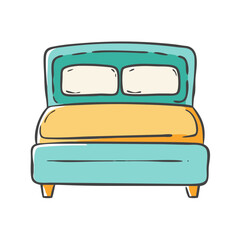 double bed icon, double bed vector illustration-simple illustration of double bed, perfect for double bed logos and icons