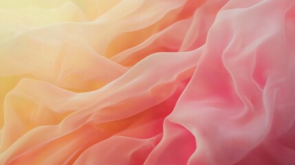 Obraz premium Soft and Flowing Fabric with Gradient Colors of Pink and Yellow