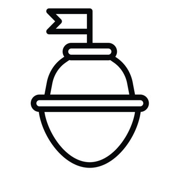 recommend clip art: Sea buoy with flag line icon, marine port concept. Vector graphics. Lifebuoy, water boundary buoy sign on white background, style mobile or design.