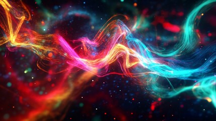 Fototapeta premium Abstract Glowing Particle Waves Background