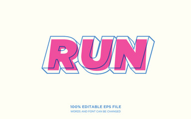 Running 3D editable text style effect	
