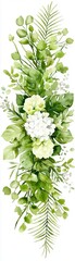 Watercolor Tropical Floral Arrangement.
