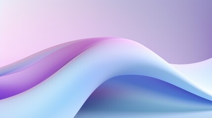abstract background with a gradient color from blue to purple, light to dark, smooth curved lines, minimalistic shapes, 3d render, on the right side there is an abstract wave 