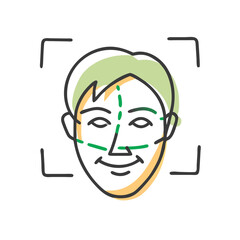 facial recognition icon, facial recognition vector illustration-simple illustration of facial recognition, perfect for facial recognition logos and icons