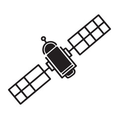 Satellite Silhouette Vector Illustration for Technology and Space Design