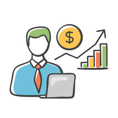 financial analyst icon, financial analyst vector illustration-simple illustration of financial analyst, perfect for financial analyst logos and icons