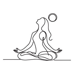Meditation Pose Line Art Vector A Serene Yoga Illustration