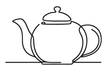 Tea Pot Vector Illustration for Tea House Beverage Design