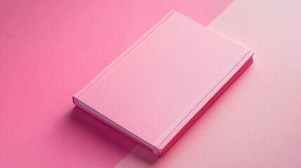 Pink Notebook on Pink Background