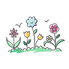 flower garden icon, flower garden vector illustration-simple illustration of flower garden, perfect for flower garden logos and icons