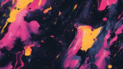 Obraz premium Abstract Pink Orange and Black Paint Swirls Background