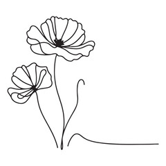 Fototapeta premium Elegant Line Art Floral Design Vector Illustration of Flowers