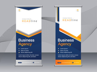 Business banner roll up set, standee banner template. modern banner.