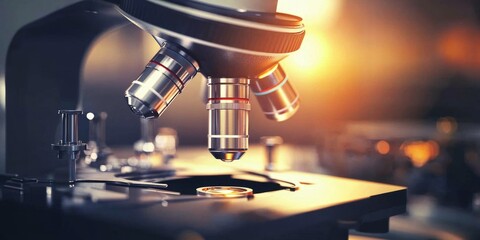 Detailed macro shot of an optical microscope showcasing precision in laboratory settings.