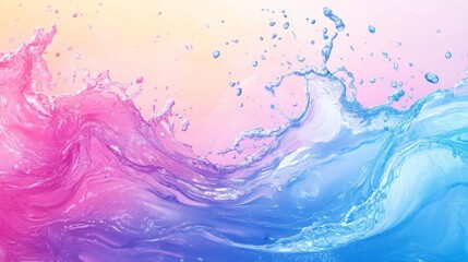 Pink and Blue Water Splash Abstract Background