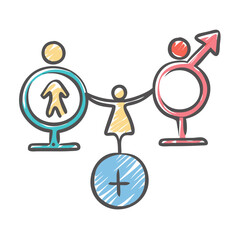 gender equality icon, gender equality vector illustration-simple illustration of gender equality, perfect for gender equality logos and icons
