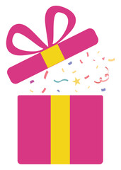 Surprise open gift box icon.