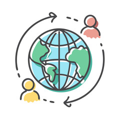 global society icon, global society vector illustration-simple illustration of global society, perfect for global society logos and icons