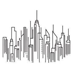 City Skyline Silhouette Vector Illustration for Urban Design Projects