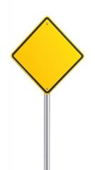 Blank yellow diamond traffic sign