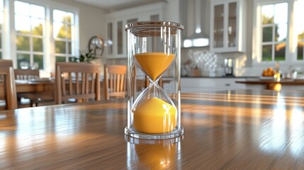 Hourglass on kitchen table