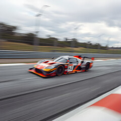 racing car on the road