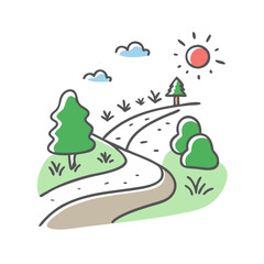 hiking trail icon, hiking trail vector illustration-simple illustration of hiking trail, perfect for hiking trail logos and icons