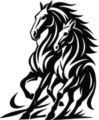 Horse Vector Horse Illustrations Geometric and Graphic on White Background editable colors