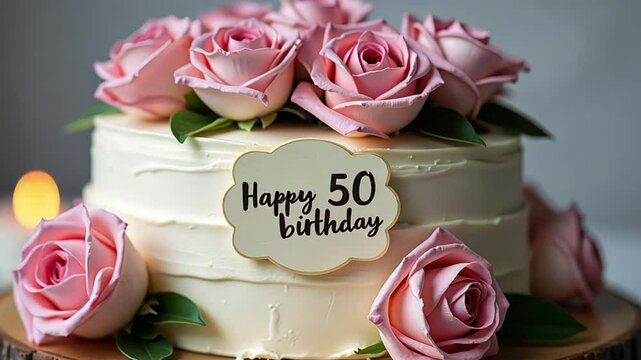 50th Birthday Cake &ndash; Floral Celebration Dessert