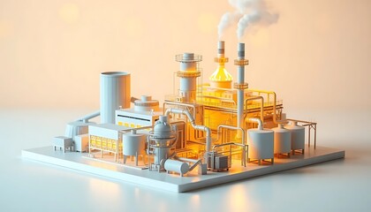 Industrial Factory White Minimalist Model