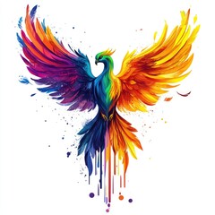 Obraz premium Colorful phoenix soaring