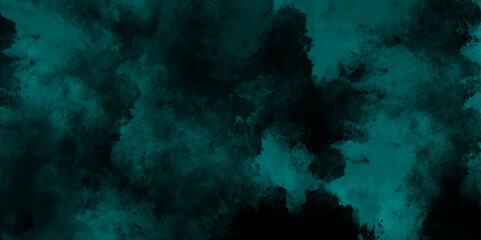 Abstract background of a vibrant clear colorful teal sky with soft clouds. Aquarelle pattern. Hand drawn watercolor art. Abstract banner in watercolor style. paper textured canvas for vintage design. 