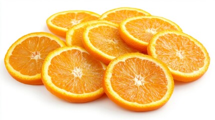 Fototapeta premium Bright Orange Slices on White Background