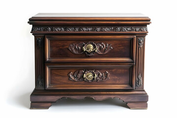 Fototapeta premium Ornate Antique Nightstand Isolated for High Detail Photography