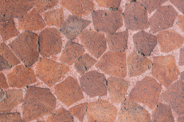 Red Stone Mosaic Pavement Texture