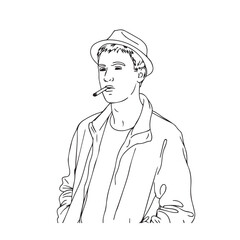 Man Smoking Silhouette - Minimal Clean Vector - man smoking silhouette - man smoking vector - man smoking doodle - smoking illustration - man smoking line art

