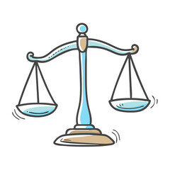 justice scales icon, justice scales vector illustration-simple illustration of justice scales, perfect for justice scales logos and icons