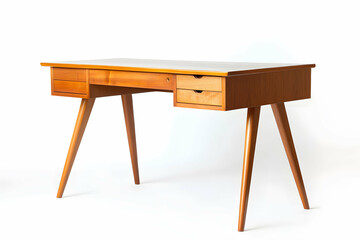 Modernist Coffee Table with Simple Geometry and Walnut Accents