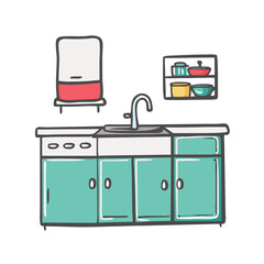 kitchenette icon, kitchenette vector illustration-simple illustration of kitchenette, perfect for kitchenette logos and icons