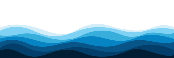 Abstract blue Waves background with gradient layers for water, sea, and ocean themes.