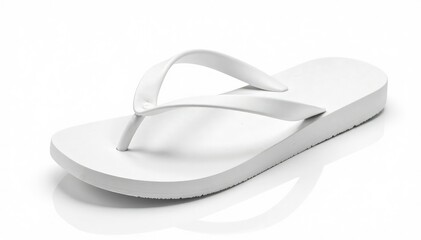Single white flip-flop, isolated on pure white background , isolated, casual