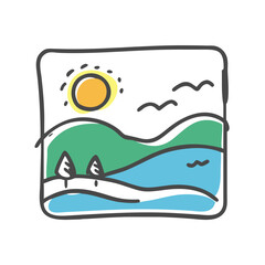 landscape icon, landscape vector illustration-simple illustration of landscape, perfect for landscape logos and icons