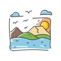 landscape icon, landscape vector illustration-simple illustration of landscape, perfect for landscape logos and icons