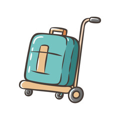 luggage cart icon, luggage cart vector illustration-simple illustration of luggage cart, perfect for luggage cart logos and icons